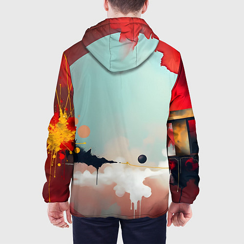 Мужская куртка Сюрреалистичная абстракция / 3D-Черный – фото 4