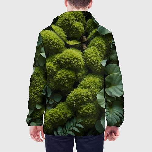 Мужская куртка Зеленый мох и листья / 3D-Черный – фото 4