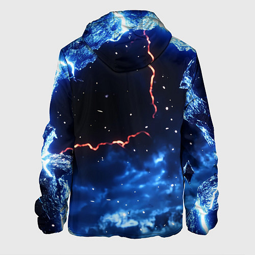Мужская куртка Звезды и молнии в разломе плит / 3D-Белый – фото 2