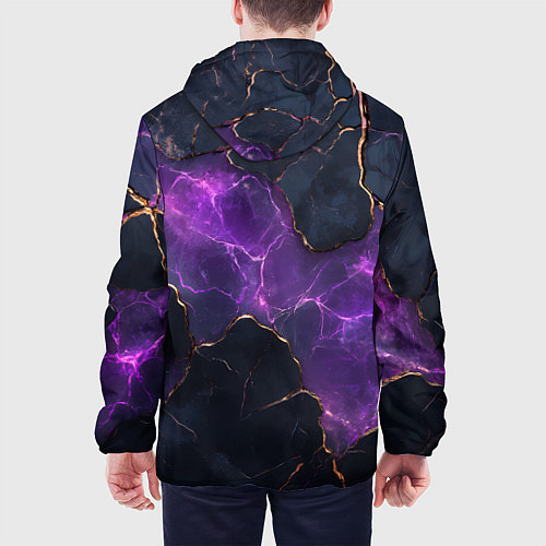 Мужская куртка Фиолетовый разлом с молниями / 3D-Черный – фото 4