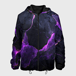 Куртка с капюшоном мужская Фиолетово-черная объемная текстура, цвет: 3D-черный