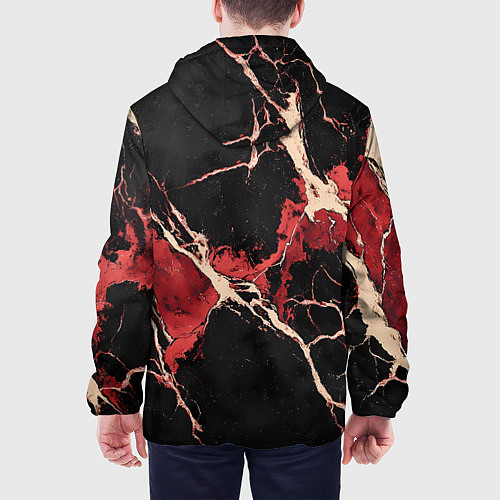Мужская куртка Красно-черная потертая текстура / 3D-Черный – фото 4