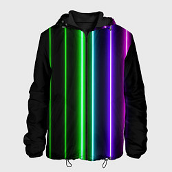 Куртка с капюшоном мужская Neon lines, цвет: 3D-черный
