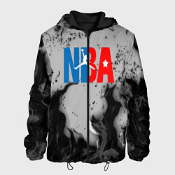 Куртка с капюшоном мужская NASA неоновый огонь, цвет: 3D-черный