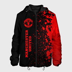 Куртка с капюшоном мужская Manchester United - red gradient по-вертикали, цвет: 3D-черный