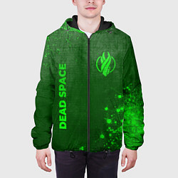 Куртка с капюшоном мужская Dead Space - green gradient вертикально, цвет: 3D-черный — фото 2