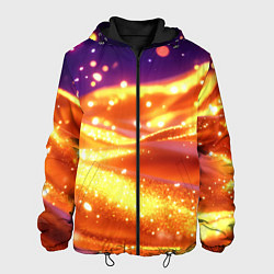 Куртка с капюшоном мужская Золотая волнистая текстура, цвет: 3D-черный