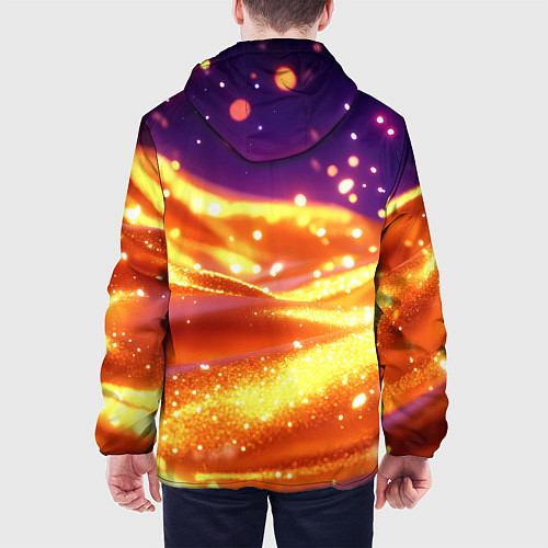 Мужская куртка Золотая волнистая текстура / 3D-Черный – фото 4