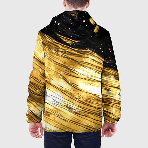 Мужская куртка Золотой текстурный фон / 3D-Черный – фото 4