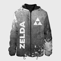 Куртка с капюшоном мужская Zelda - grey gradient вертикально, цвет: 3D-черный
