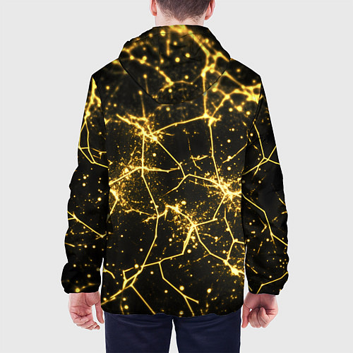 Мужская куртка Золотистые пути на черном / 3D-Черный – фото 4