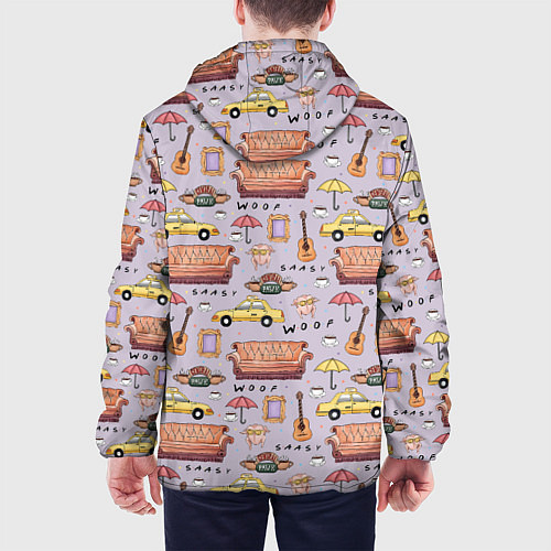 Мужская куртка Друзья - паттерн / 3D-Черный – фото 4