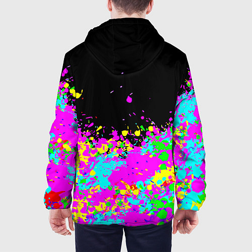 Мужская куртка Monster energy краски неоновые / 3D-Черный – фото 4