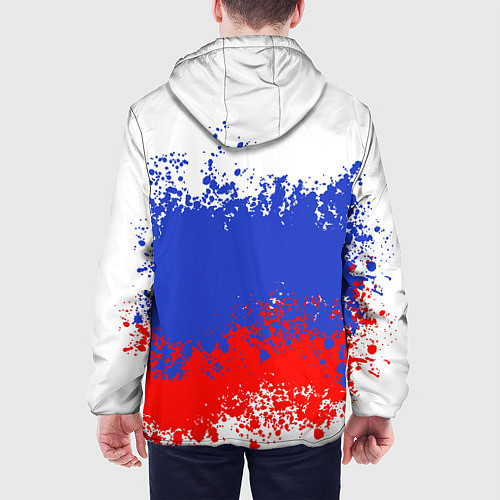 Мужская куртка Флаг России в виде хаотичных пятен / 3D-Черный – фото 4