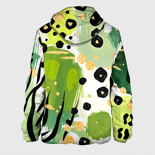 Мужская куртка Зеленый анималистичный паттерн / 3D-Белый – фото 2