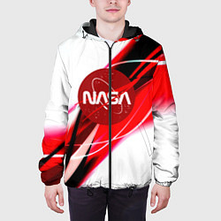 Куртка с капюшоном мужская Nasa абстрактные полосы, цвет: 3D-черный — фото 2