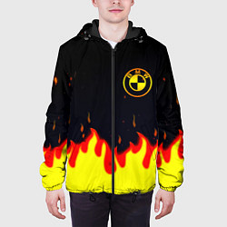 Куртка с капюшоном мужская BMW огненный, цвет: 3D-черный — фото 2