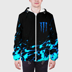 Куртка с капюшоном мужская Monster energy голубые краски, цвет: 3D-белый — фото 2