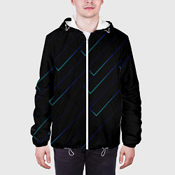 Куртка с капюшоном мужская Color blue black, цвет: 3D-белый — фото 2