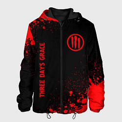 Куртка с капюшоном мужская Three Days Grace - red gradient вертикально, цвет: 3D-черный