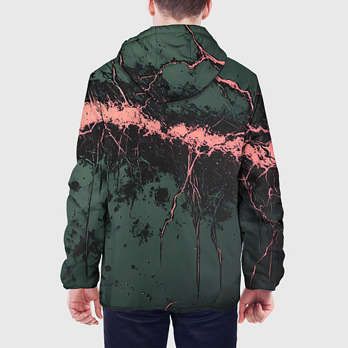 Мужская куртка Гранж потертая текстура / 3D-Черный – фото 4