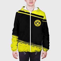 Куртка с капюшоном мужская Borussia жёлтые полосы, цвет: 3D-белый — фото 2