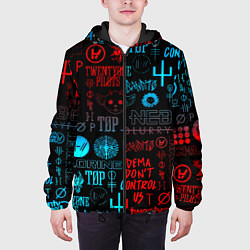 Куртка с капюшоном мужская Twenty one pilots rock pattern, цвет: 3D-черный — фото 2