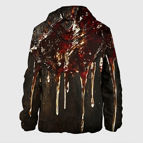 Мужская куртка Стекающий мед - текстура / 3D-Белый – фото 2
