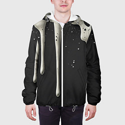 Куртка с капюшоном мужская Белая слизь текстура, цвет: 3D-белый — фото 2