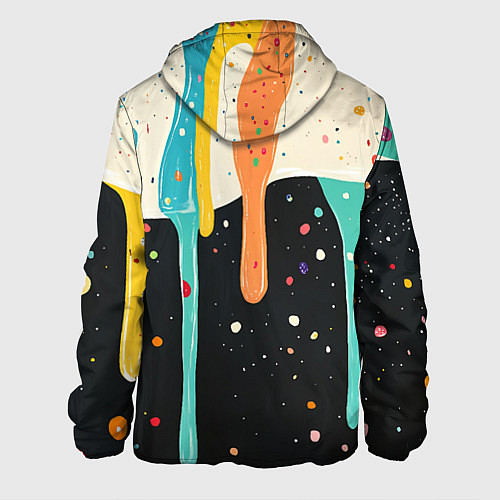 Мужская куртка Разноцветные капли текстура / 3D-Белый – фото 2