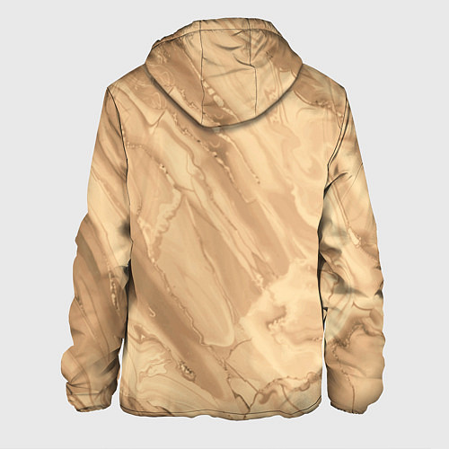 Мужская куртка Бежевая текстура каменная мрамор / 3D-Белый – фото 2