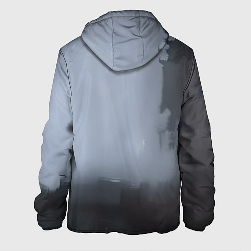 Мужская куртка Абстракция с серым и черным / 3D-Белый – фото 2