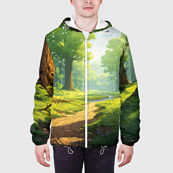 Куртка с капюшоном мужская Fabulous forest, цвет: 3D-белый — фото 2