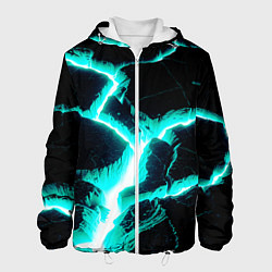 Куртка с капюшоном мужская Color light blue black, цвет: 3D-белый