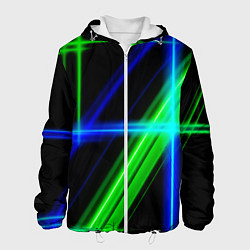 Куртка с капюшоном мужская Color blue black green, цвет: 3D-белый