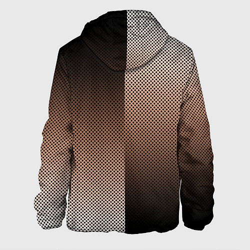 Мужская куртка Чёрно-коричневый текстурный градиент пополам / 3D-Черный – фото 2