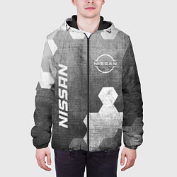 Куртка с капюшоном мужская Nissan - grey gradient вертикально, цвет: 3D-черный — фото 2