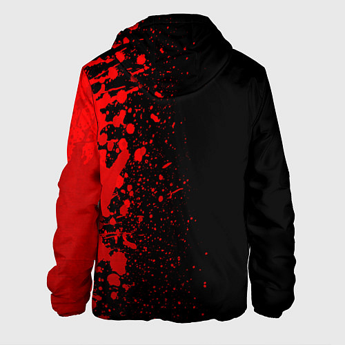 Мужская куртка JoJo Bizarre Adventure - red gradient по-вертикали / 3D-Черный – фото 2