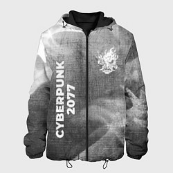 Куртка с капюшоном мужская Cyberpunk 2077 - grey gradient вертикально, цвет: 3D-черный