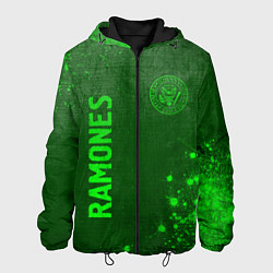 Куртка с капюшоном мужская Ramones - green gradient вертикально, цвет: 3D-черный