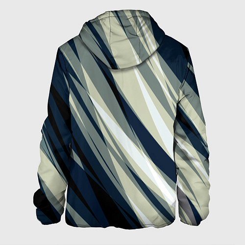 Мужская куртка Синий с оливковым диагональные полосы / 3D-Черный – фото 2