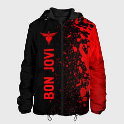 Мужская куртка Bon Jovi - red gradient по-вертикали