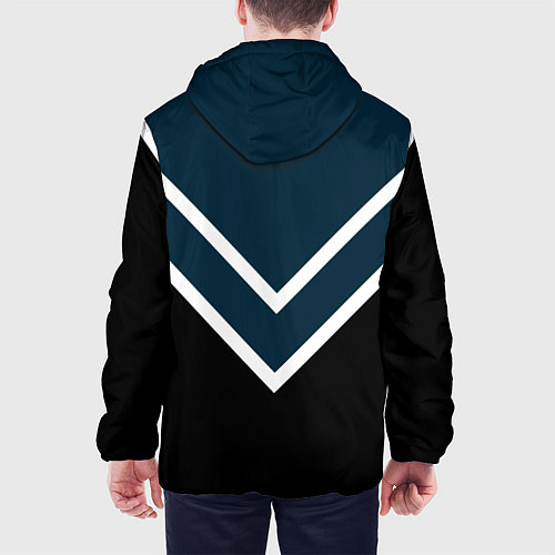 Мужская куртка Синий с чёрным и белые полосы / 3D-Черный – фото 4