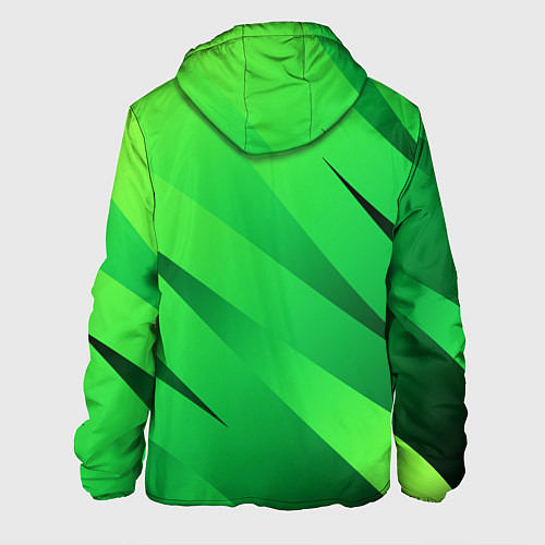 Мужская куртка Сочный зелёный абстрактные полосы / 3D-Черный – фото 2