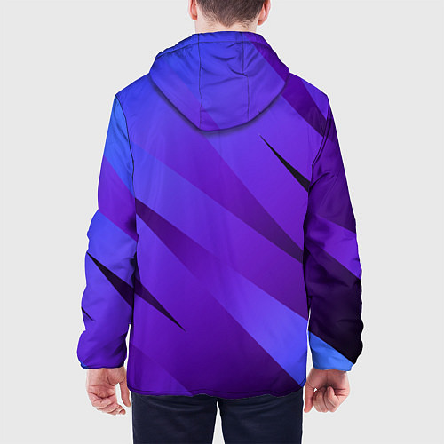 Мужская куртка Сине-фиолетовый абстрактные линии / 3D-Черный – фото 4