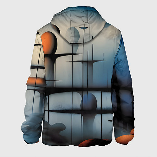 Мужская куртка Архитектурная абстракция в тумане / 3D-Белый – фото 2
