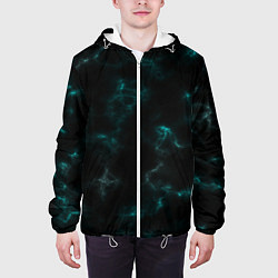 Куртка с капюшоном мужская Color black turquoise, цвет: 3D-белый — фото 2