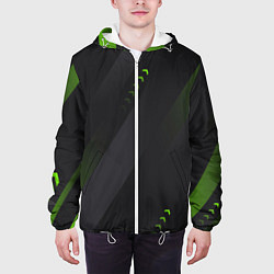 Куртка с капюшоном мужская Color black green, цвет: 3D-белый — фото 2