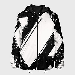 Куртка с капюшоном мужская Color black white, цвет: 3D-черный
