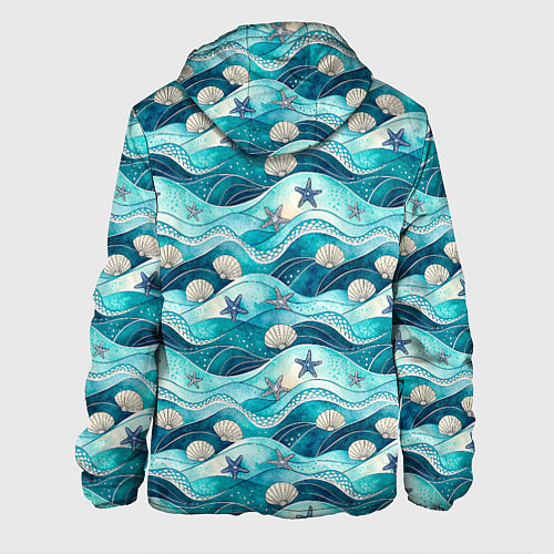 Мужская куртка Летний узор с ракушками и морскими звездами / 3D-Белый – фото 2